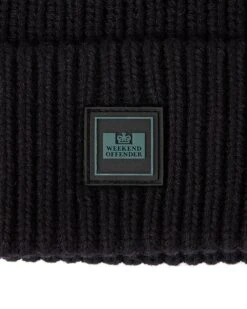 Weekend Offender Kettama Rib Beanie Black -Clothing Shop ACAW2302 KETTAMA BLACK 5162