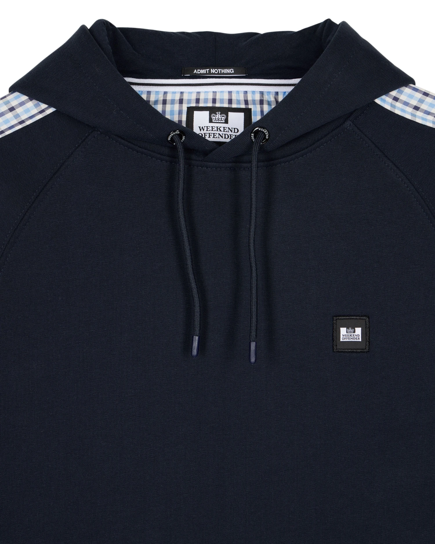 Weekend Offender Lo Sung Hoodie Navy/Blue House Check 5 Weekend Offender Lo Sung Hoodie Navy/Blue House Check - Image 5
