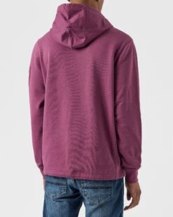 Weekend Offender Hamilton Hoodie Deep Plum -Clothing Shop HDAW2309 HAMILTON DEEP PLUM 0145 MODEL