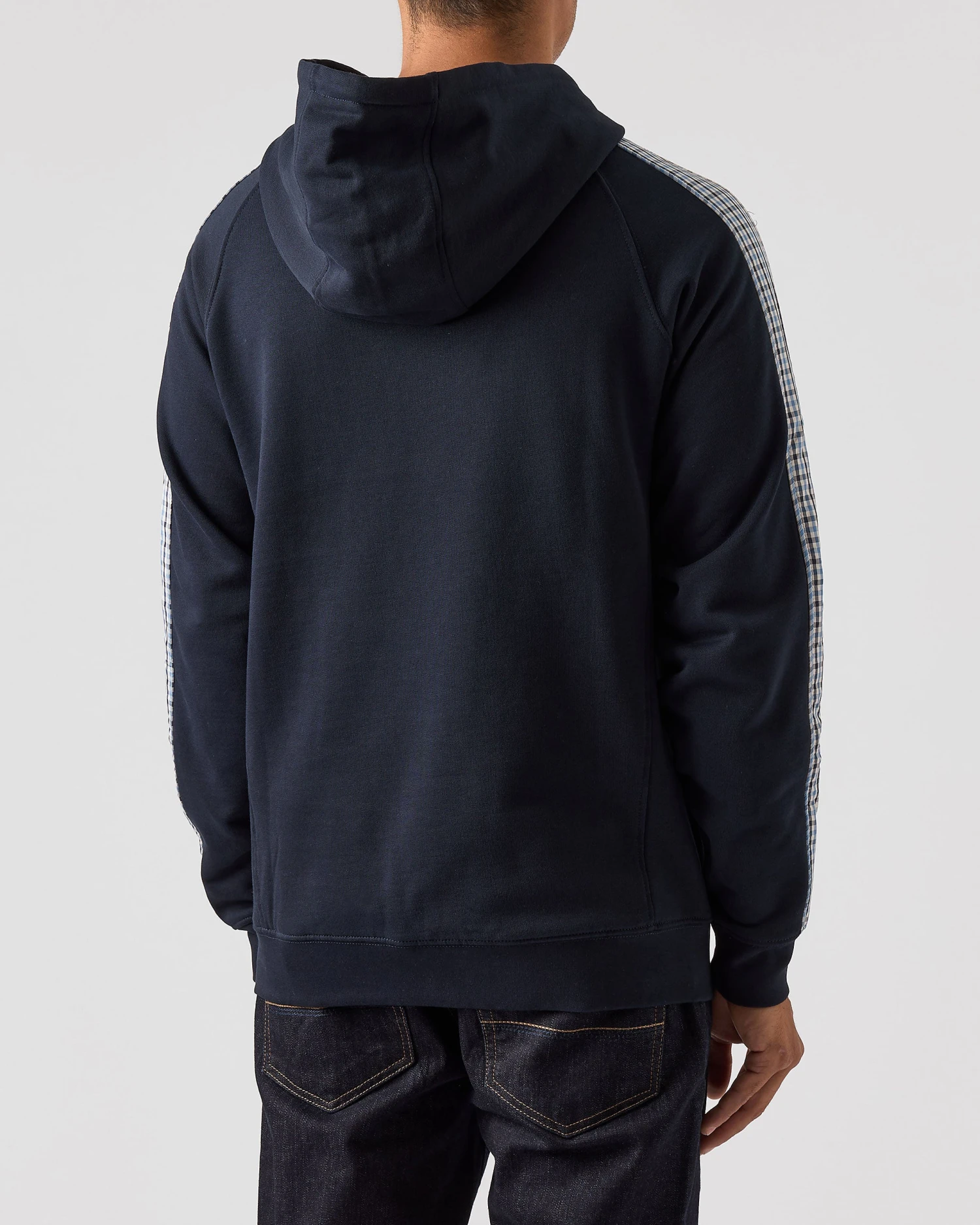 Weekend Offender Lo Sung Hoodie Navy/Blue House Check 3 Weekend Offender Lo Sung Hoodie Navy/Blue House Check - Image 3