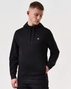 Weekend Offender Ribbe Hoodie Black -Clothing Shop HDSS2401 RIBBE BLACK 6365 MODEL