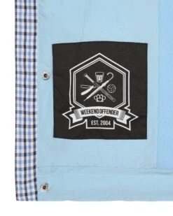 Weekend Offender Saunders Parachute Jacket Winter Sky/Blue House Check -Clothing Shop JKAW23 10 SAUNDERS WINTER SKY 2970