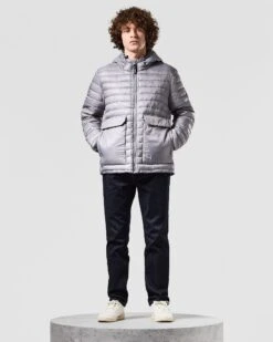 Weekend Offender Browne Packable Jacket Light Grey -Clothing Shop JKAW2304 BROWNE LIGHT GREY 1426 MODEL
