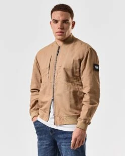 Weekend Offender Mulini Bomber Jacket Cognac Brown -Clothing Shop JKSS2319 MULINI COGNAC 4700 MODEL