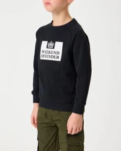 Weekend Offender Kids Penitentiary Classic Sweatshirt Black -Clothing Shop KIDS SWAW22 02 PENITENTIARY BLACK MODEL 1755