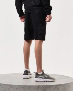 Weekend Offender Kids Azeez Parachute Pocket Shorts Black -Clothing Shop KIDSSTSS2420 AZEEZ BLACK 7925