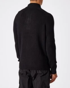 Weekend Offender Castillos Knitted Quarter Neck Sweatshirt Black -Clothing Shop KWAW22 05 CASTILLOS BLACK 0172 MODEL