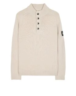 Weekend Offender Castillos Knitted Quarter Neck Sweatshirt Pumice