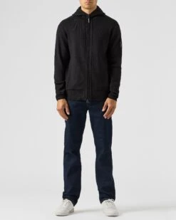 Weekend Offender Enzo Knitted Zip Hooded Sweater Black -Clothing Shop KWAW2303 ENZO BLACK 1985 MODEL