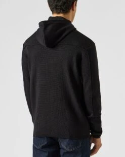 Weekend Offender Enzo Knitted Zip Hooded Sweater Black -Clothing Shop KWAW2303 ENZO BLACK 1987 MODEL