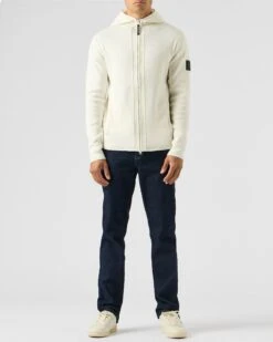 Weekend Offender Enzo Knitted Zip Hooded Sweater Winter White -Clothing Shop KWAW2303 ENZO WINTER WHITE 1982 MODEL