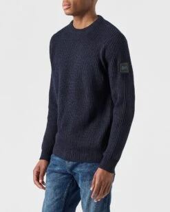 Weekend Offender Couto Knitted Sweater Navy -Clothing Shop KWAW2307 COUTO NAVY 0042 MODEL