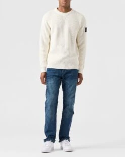 Weekend Offender Couto Knitted Sweater Winter White -Clothing Shop KWAW2307 COUTO WINTER WHITE 0033 MODEL