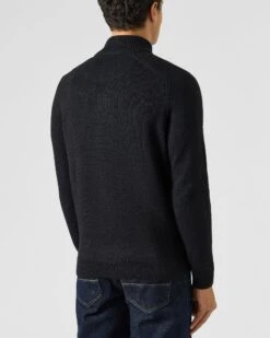 Weekend Offender Dexter Knitted Zip Sweater Black -Clothing Shop KWAW2309 DEXTER BLACK 1965 MODEL
