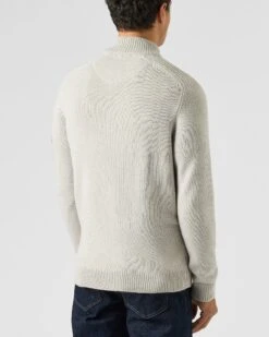 Weekend Offender Dexter Knitted Zip Sweater Strato Grey -Clothing Shop KWAW2309 DEXTER STRATO GREY 1962 MODEL