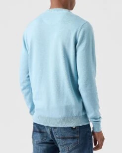 Weekend Offender Solace Knitted Sweater Winter Sky Blue -Clothing Shop KWAW2310 SOLACE WINTER SKY 0078 MODEL