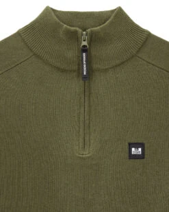 Weekend Offender Pierre Knitted Quarter Zip Sweater Dark Green -Clothing Shop KWAW2311 PIERRE DARK GREEN 5741