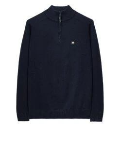 Weekend Offender Pierre Knitted Quarter Zip Sweater Navy