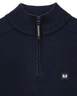 Weekend Offender Pierre Knitted Quarter Zip Sweater Navy -Clothing Shop KWAW2311 PIERRE NAVY 5737