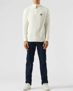 Weekend Offender Pierre Knitted Quarter Zip Sweater Winter White -Clothing Shop KWAW2311 PIERRE WINTER WHITE 1978 MODEL