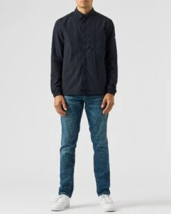 Weekend Offender Porter Pocket Over-Shirt Navy -Clothing Shop OSAW2302 PORTER NAVY 1890 MODEL