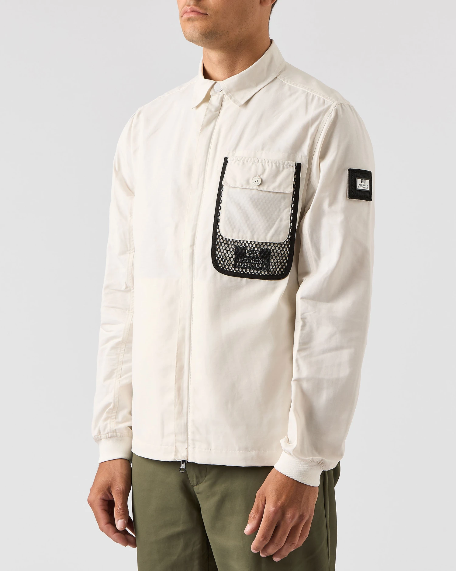 Weekend Offender Latmun Mesh Pocket Over-Shirt Winter White 2 Weekend Offender Latmun Mesh Pocket Over-Shirt Winter White - Image 2