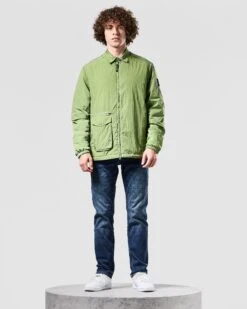 Weekend Offender Vinnie Thermo Over-Shirt Kiwi Green -Clothing Shop OSAW2315 VINNIE THERMO KIWI 1276 MODEL