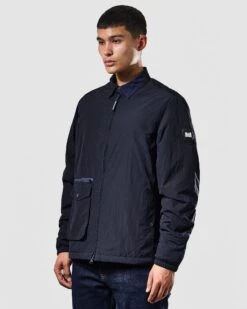 Weekend Offender Vinnie Thermo Over-Shirt Navy -Clothing Shop OSAW2315 VINNIE THERMO NAVY 1045 MODEL