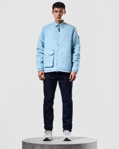 Weekend Offender Vinnie Thermo Over-Shirt Winter Sky Blue 10 Weekend Offender Vinnie Thermo Over-Shirt Winter Sky Blue -Clothing Shop OSAW2315 VINNIE THERMO WINTER SKY 1034 MODEL