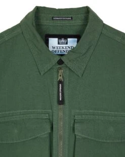 Weekend Offender Formella Garment Dye Over-Shirt Dark Green -Clothing Shop OSSS2312 FORMELLA DARK GREEN 0226
