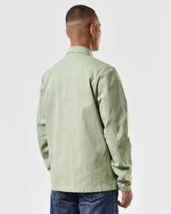 Weekend Offender Formella Over-Shirt Pale Moss Green -Clothing Shop OSSS2402 FORMELLA PALE MOSS 4067 MODEL