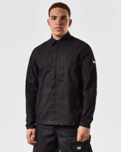 Weekend Offender Porter Over-Shirt Black -Clothing Shop OSSS2409 PORTER BLACK 5306 MODEL