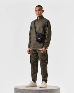 Weekend Offender Porter Over-Shirt Castle Green -Clothing Shop OSSS2409 PORTER CASTLE GREEN 3921 MODEL