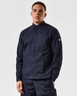 Weekend Offender Porter Over-Shirt Navy -Clothing Shop OSSS2409 PORTER NAVY 5409 MODEL