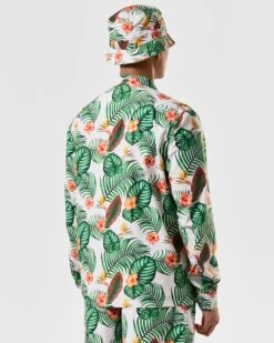 Weekend Offender White Lotus Over-Shirt White Lotus Print 10 Weekend Offender White Lotus Over-Shirt White Lotus Print -Clothing Shop OSSS2420 WHITE LOTUS OVERSHIRT WHITE LOTUS 4130 MODEL