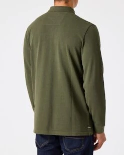 Weekend Offender Austin Long Sleeve Polo Shirt Dark Green -Clothing Shop PO AW22 14 AUSTIN DARK GREEN MODEL 2113