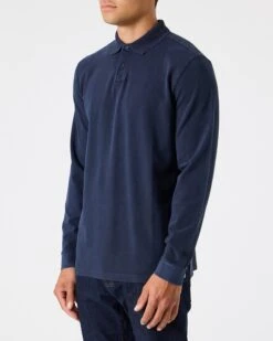 Weekend Offender Austin Long Sleeve Polo Shirt Navy -Clothing Shop PO AW22 14 AUSTIN NAVY MODEL 2095