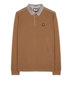 Weekend Offender Tavarez Long Sleeve Polo Shirt Caramel