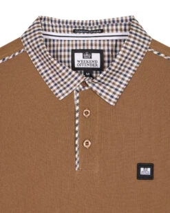 Weekend Offender Tavarez Long Sleeve Polo Shirt Caramel -Clothing Shop POAW22 02 TAVAREZ AW22 CARAMEL 1524