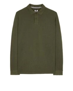 Weekend Offender Austin Long Sleeve Polo Shirt Dark Green