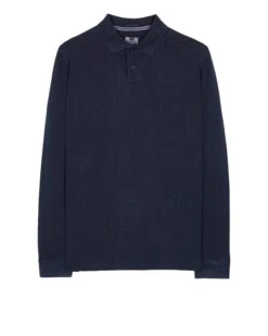 Weekend Offender Austin Long Sleeve Polo Shirt Navy