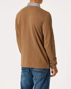 Weekend Offender Tavarez Long Sleeve Polo Shirt Caramel -Clothing Shop POAW22 TAVAREZ AW22 CARAMEL MODEL 4130