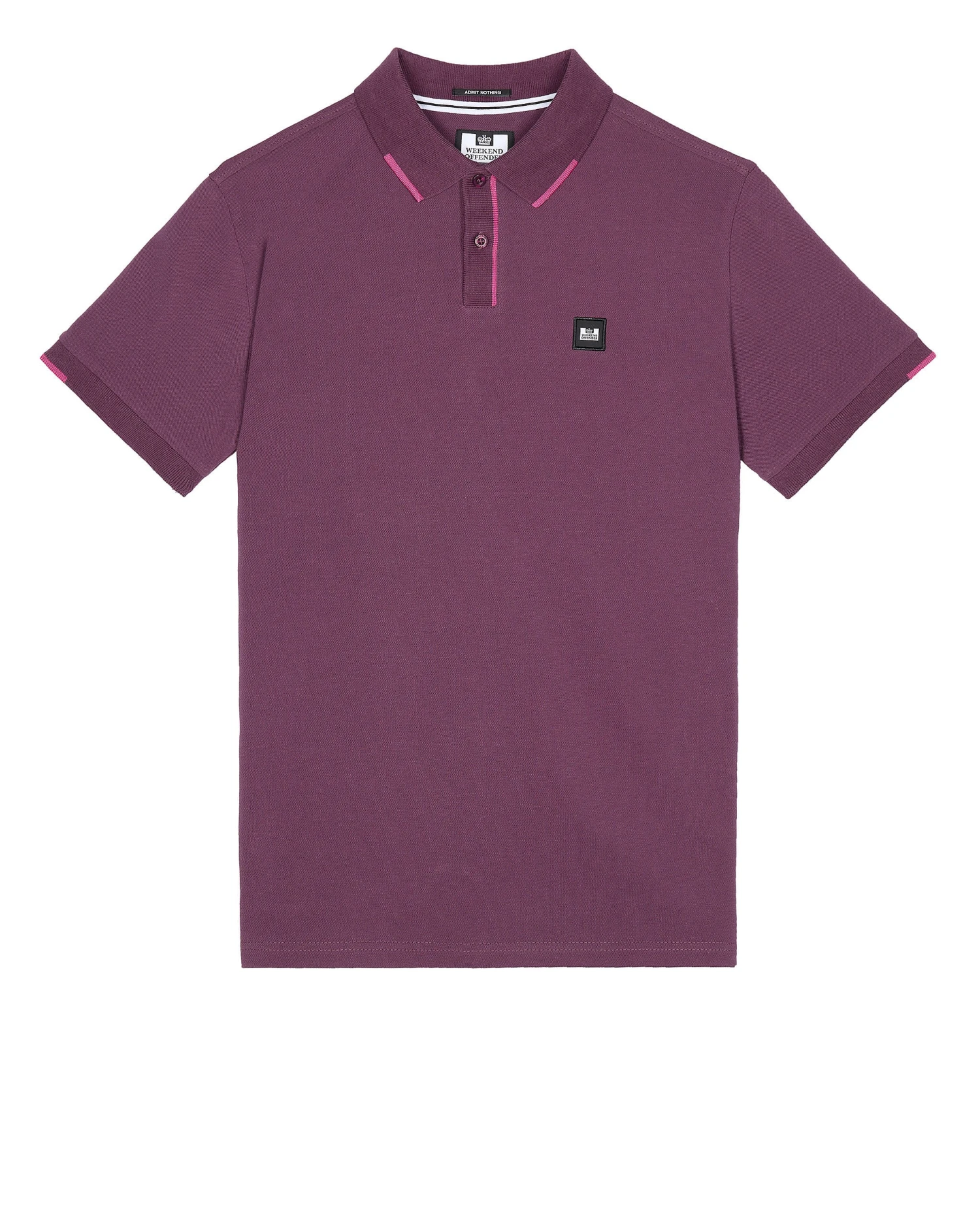 Weekend Offender Rivas Polo Shirt Deep Plum 1 Weekend Offender Rivas Polo Shirt Deep Plum