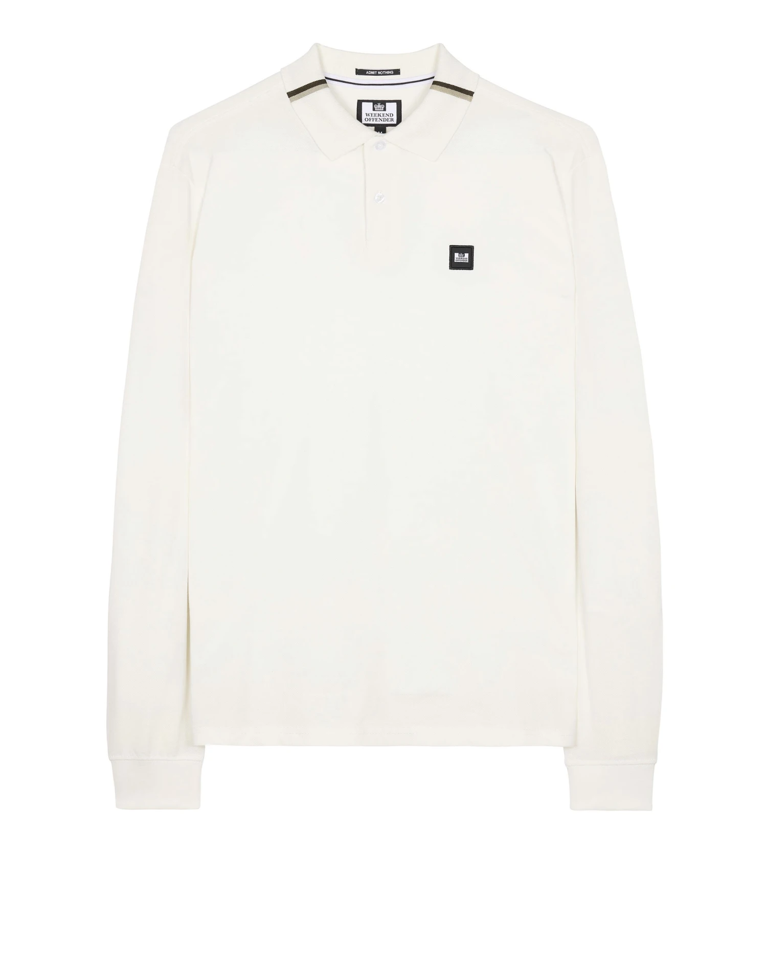 Weekend Offender Boman Long Sleeve Polo Shirt Winter White 1 Weekend Offender Boman Long Sleeve Polo Shirt Winter White