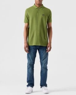 Weekend Offender Caneiros Polo Shirt Seaweed Green -Clothing Shop POAW2301 CANIEROS SEAWEED 0175 MODEL