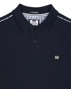 Weekend Offender Sakai Polo Shirt Navy/Blue House Check -Clothing Shop POAW2309 SAKAI NAVY BLUE CHECK 0869