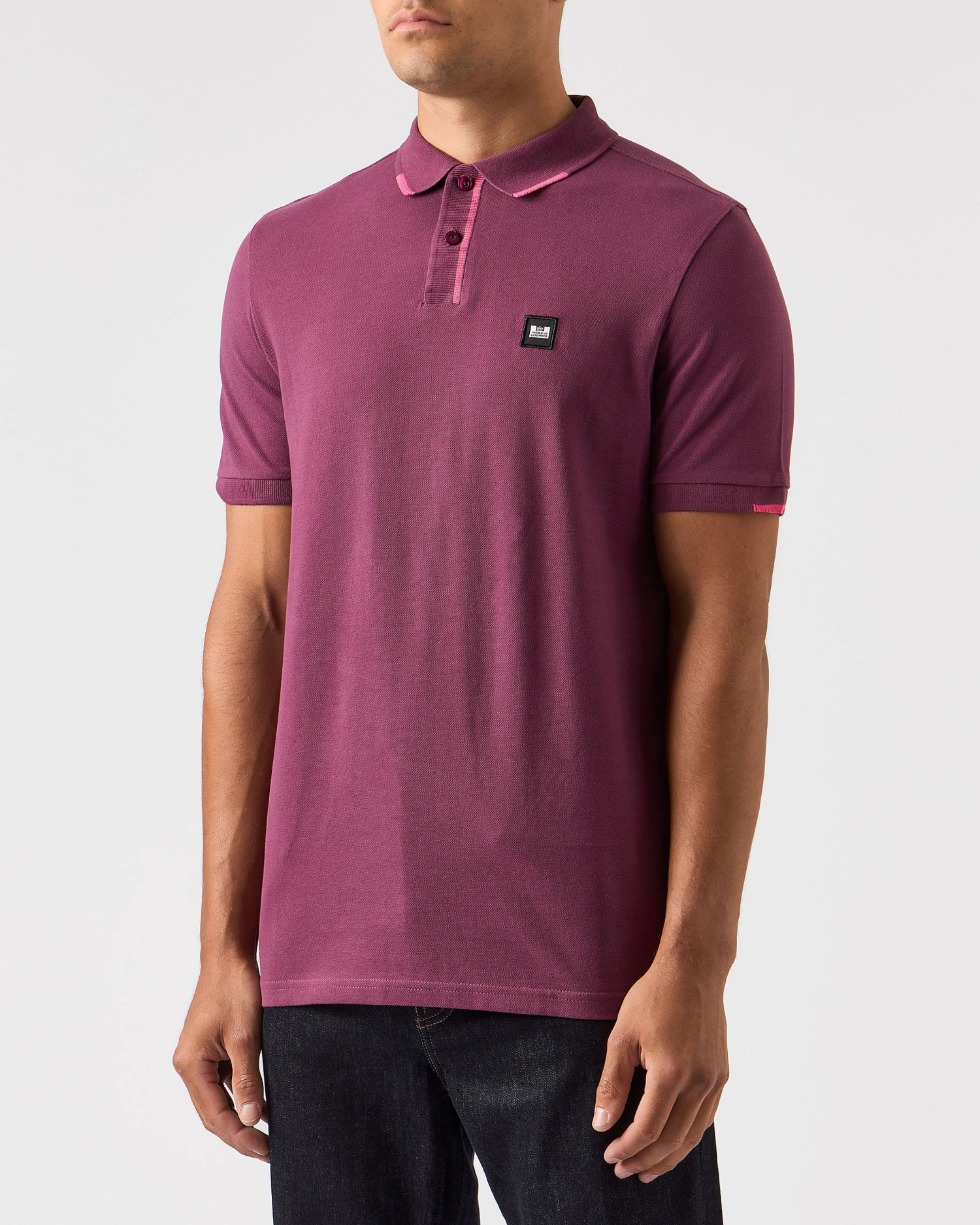 Weekend Offender Rivas Polo Shirt Deep Plum 2 Weekend Offender Rivas Polo Shirt Deep Plum - Image 2