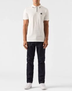 Weekend Offender Rivas Polo Shirt Winter White -Clothing Shop POAW2312 RIVAS WHITE 0598 MODEL