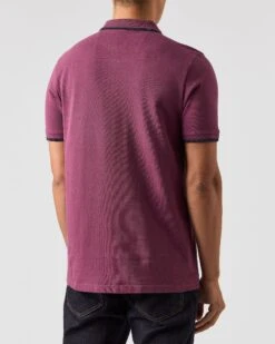 Weekend Offender Shore Polo Shirt Deep Plum -Clothing Shop POAW2313 SHORE DEEP PLUM 0564 MODEL