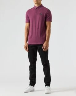 Weekend Offender Schooling Polo Shirt Deep Plum -Clothing Shop POAW2316 SCHOOLING DEEP PLUM 1911 MODEL